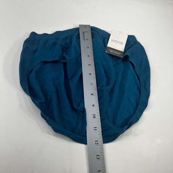 Yummie Women's One Size Fits Small To XL Panty Brief Hi Cut Outlast Blue New - Picture 7 of 8